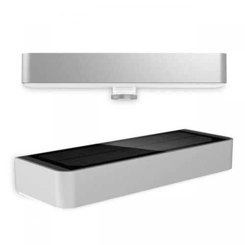 Napelemes kerti lámpa magassági fali lámpa XSOLAR SOL-O érzékelő IP44 1,5 W 3000K érzékelő ezüst acél