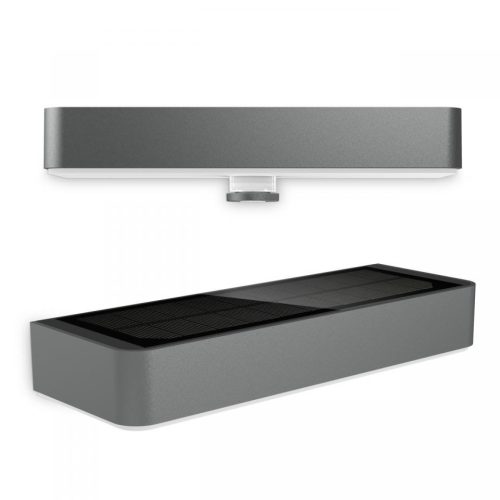 Napelemes kerti lámpa magassági fali lámpa XSOLAR SOL-O érzékelő IP44 1.5W 3000K érzékelő antracit acél