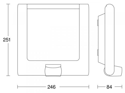 LED kerti lámpa világító házszám fali lámpa L 220 IP44 7,5W 3000K érzékelő ezüst acél