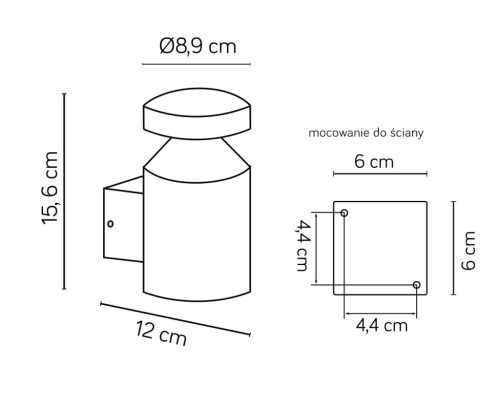 Kültéri kerti homlokzati lámpa LED FALI LÁMPA Delta DL-K100 6W 440lm 4000K Semleges Su-Ma