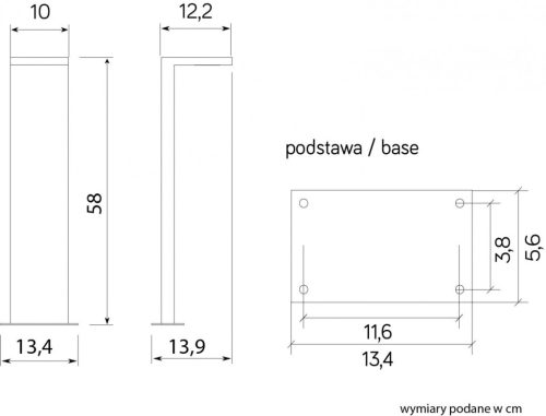 Kültéri álló kerti LED lámpa POST Karo KR-580 10W 720lm 4000K Semleges 58cm Su-Ma