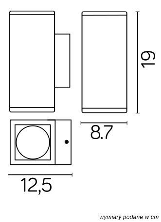 Kültéri kerti homlokzati lámpa LED FALI LÁMPA Adela Midi M1460 DG GU10 Su-Ma