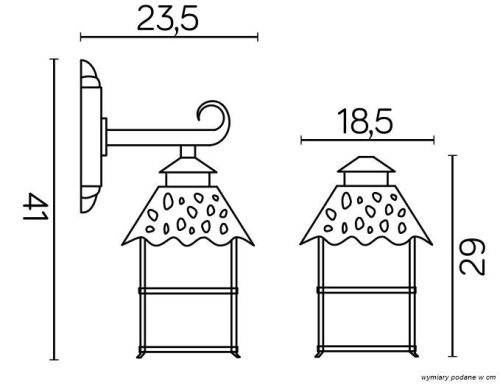Kültéri kerti lámpa LED FALI LÁMPA CADIZ K 3012/1/Z E27 Su-Ma
