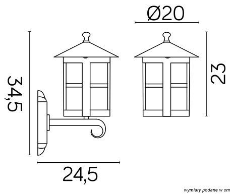 Kültéri kerti homlokzati lámpa LED FALI LÁMPA Cordoba II K 3012/1/TD g E27 Su-Ma