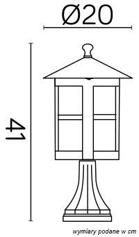 Kültéri álló kerti lámpa CORDOBA II K 4011/1/TD E27 41cm Su-Ma