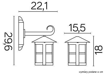 Kültéri kerti homlokzati lámpa LED FALI LÁMPA CORDOBA K 3012/1/T E27 Su-Ma