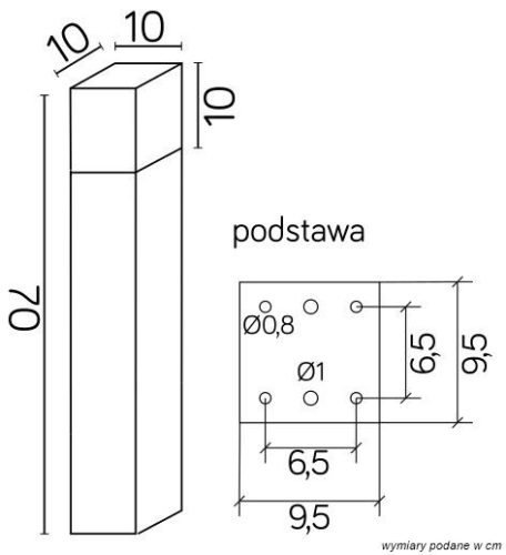 Kültéri álló kerti takaró lámpa Max CB-MAX 700 AL E27 70cm Su-Ma