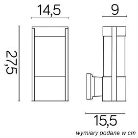 Kültéri kerti homlokzati lámpa LED FALI LÁMPA ELIS TY 0651 AL E27 Su-Ma
