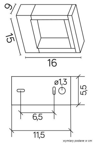 Kültéri kerti homlokzati lámpa FALI LÁMPA LED forma YB19504 7W 560lm 4000K semleges Su-Ma