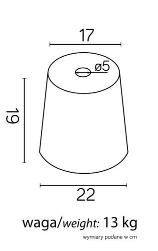 Alapozó kültéri kerti lámpa álló 19cm 13kg Su-Ma