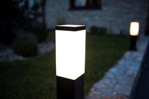 Kültéri kerti homlokzati lámpa LED INOX SQUARE FALI LÁMPA SS802-A BL E27 Su-Ma