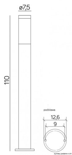 Kültéri álló kerti lámpa POST Inox ST 022-1100 E27 110cm Su-Ma