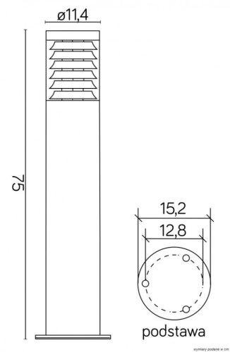 Kültéri álló kerti lámpa POST Joy 91065L-750 E27 75cm Su-Ma