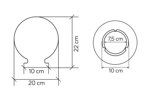 Kültéri kerti lámpabúra KULA G-200 FUME 20cm Su-Ma