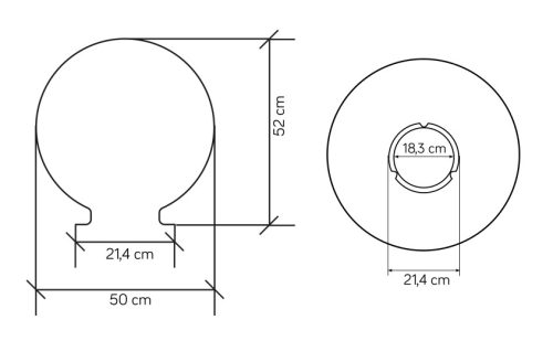 Kültéri kerti lámpaernyő KULA G-500 OP 50cm Su-Ma