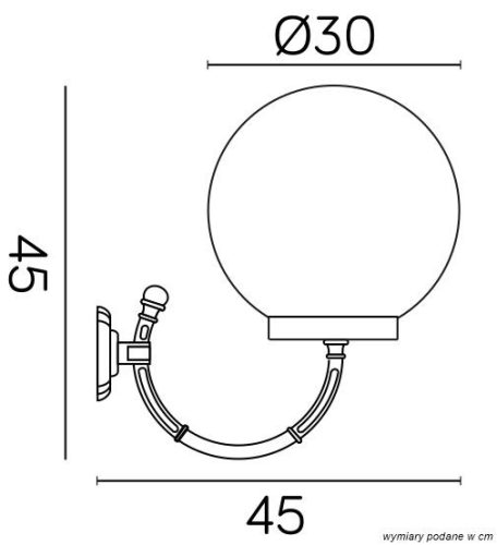 Kültéri kerti homlokzati lámpa LED FALI LÁMPA Classic labdák K 3012/1/K 300 P E27 Su-Ma