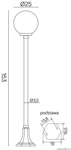 Kültéri álló kerti lámpa BALL CLASSIC K 5002/1/KP 250 E27 153cm Su-Ma