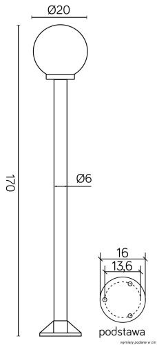 Kültéri álló kerti lámpa POST golyók K 5002/1/K 200 E27 170cm Su-Ma