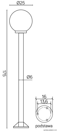 Kültéri álló kerti lámpa POST golyók K 5002/1/K 250 E27 175cm Su-Ma