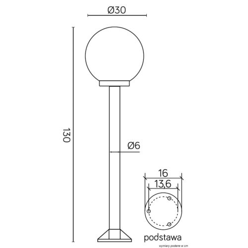 Kültéri álló kerti lampa POST golyók K 5002/2/K 300 E27130cm Su-Ma
