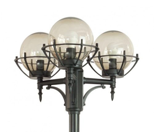 Kültéri kerti lámpaoszlop LANTERN E27 golyók kosárral 200 OGMWN 3 KPO 180-280cm fekete Su-Ma