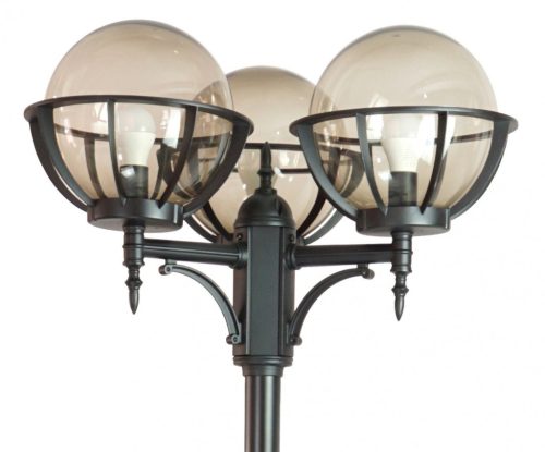 Kültéri kerti lámpaoszlop LANTERN E27 golyók kosárral 250 OGMWN 3 KPO 250 185-285cm fekete Su-Ma