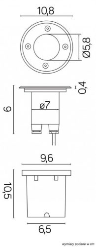 Földre szerelhető lampatest Leda ST 5024 Round 1W 86lm 3000K IP67 Su-Ma