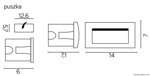 Kültéri süllyesztett LED homlokzati kerti lampa Mur-Led M2031 3W 100lm 3000K meleg Su-Ma