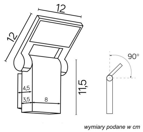 Kerti kültéri homlokzati lámpa FALI LÁMPA LED Neo 11701 DG 10W 600lm 3000K Meleg Su-Ma