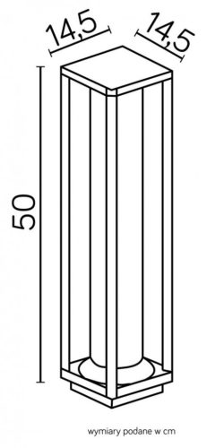 Kültéri álló kerti lámpa POST Porto M1932-500 E27 50cm Su-Ma