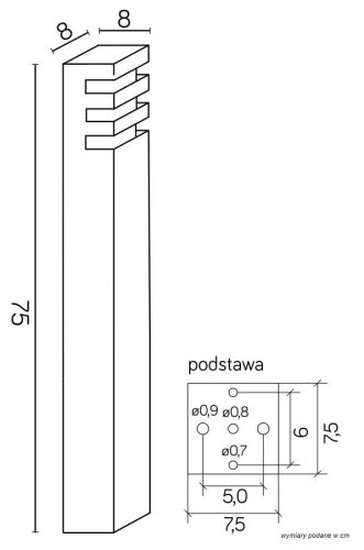 Kültéri álló kerti lámpa POST RADO 1 DG E27 75cm Su-Ma