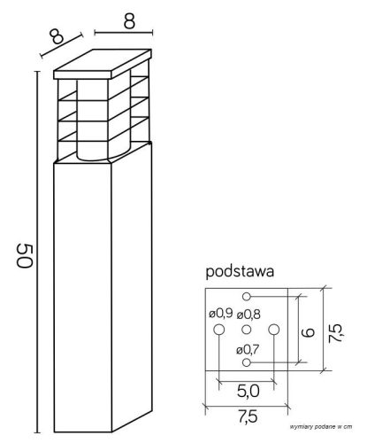 Kültéri álló kerti lámpa POST RADO II 2 DGL E27 50cm Su-Ma