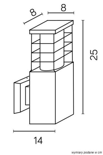 Kültéri kerti homlokzati lámpa LED FALI LÁMPA RADO II K BL E27 Su-Ma