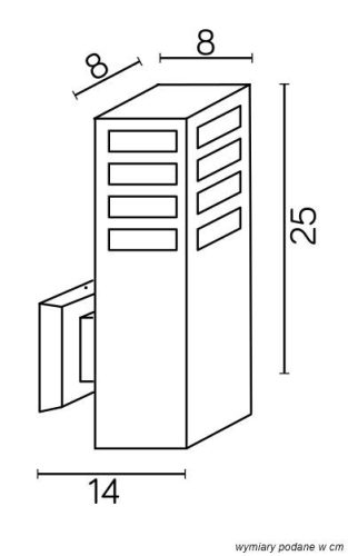 Kültéri kerti homlokzati lámpa LED FALI LÁMPA RADO III K AL E27 Su-Ma