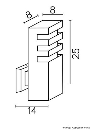 Kültéri kerti homlokzati lámpa LED FALI LÁMPA RADO K AL E27 Su-Ma
