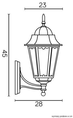 Kültéri kerti lámpa Fali lámpa LED Retro Classic II K 3012/1/DH g E27 Su-Ma