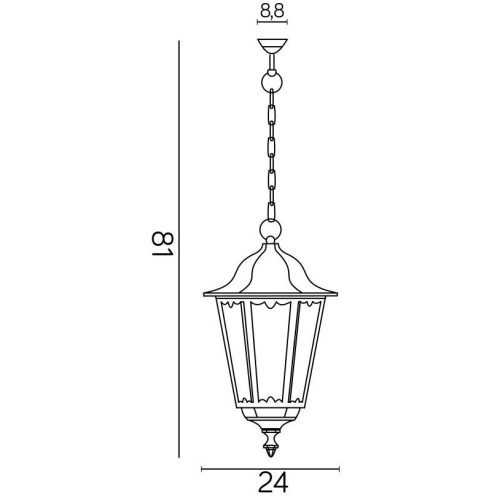 Kültéri függő LED kerti lámpa Retro Classic K 1018/1/D E27 Su-Ma