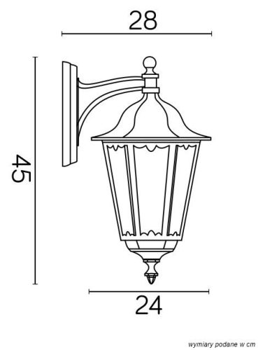 Kültéri kerti lámpa Fali lámpa LED Retro Classic K 3012/1/D E27 Su-Ma