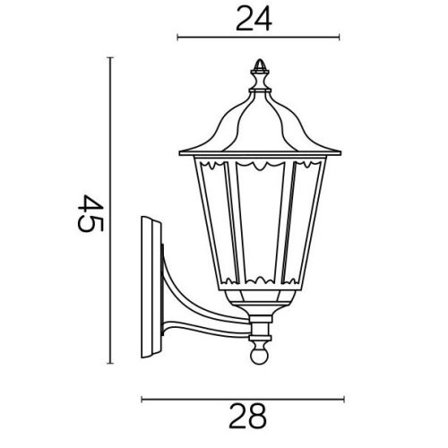 Kültéri kerti homlokzati lámpa FALI LÁMPA LED Retro Classic K 3012/1/D g E27 Su-Ma