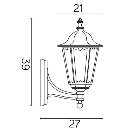 Kültéri kerti homlokzati lámpa LED Retro Midi K 3012/1/M g E27 Su-Ma