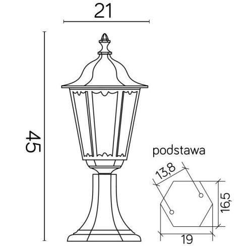 Kültéri álló kerti lámpa POST Retro Midi K 4011/1/M E27 45cm Su-Ma