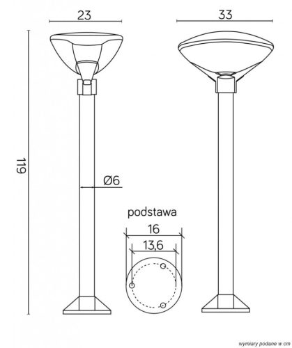 Kültéri állókerti lámpa POST TEO 2 E27 119cm Su-Ma