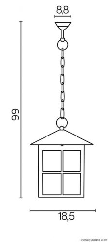 Kültéri függő LED kerti lámpa Wenecja K 1018/1/KW E27 Su-Ma