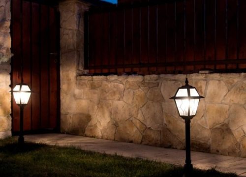 Lámpabúra fej kültéri álló kerti lampa ólomüveg K 1018 N E27 Su-Ma