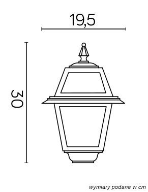 Lámpabúra fej kültéri álló kerti lampa ólomüveg K 1018 N E27 Su-Ma