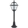 Kültéri kerti lámpaoszlop LANTERN E27 ólomüveg K 5002/3 N 80cm fekete Su-Ma