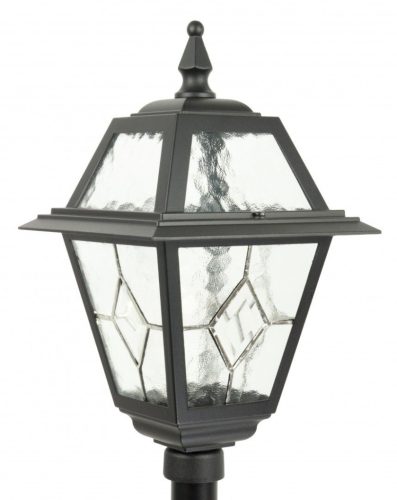 Kültéri kerti lámpaoszlop LANTERN E27 ólomüveg K 5002/3 N 80cm fekete Su-Ma