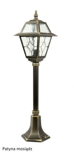 Kültéri kerti lámpaoszlop LANTERN E27 ólomüveg K 5002/3 N 80cm fekete Su-Ma