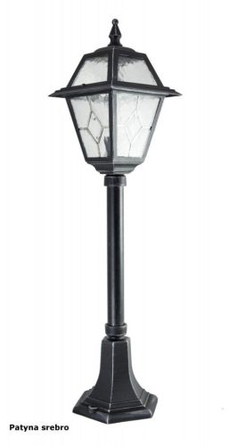 Kültéri kerti lámpaoszlop LANTERN E27 ólomüveg K 5002/3 N 80cm fekete Su-Ma