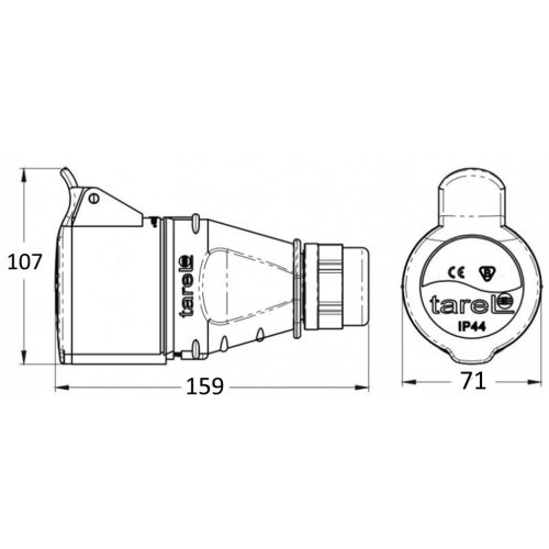 Hordozható gyorscsatlakozó szigetelő aljzat 32A 400V 3P+N+Z IP44